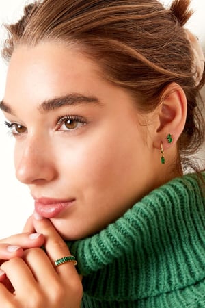 Earrings colored stone - Sparkle collection Fuchsia Copper h5 Picture2